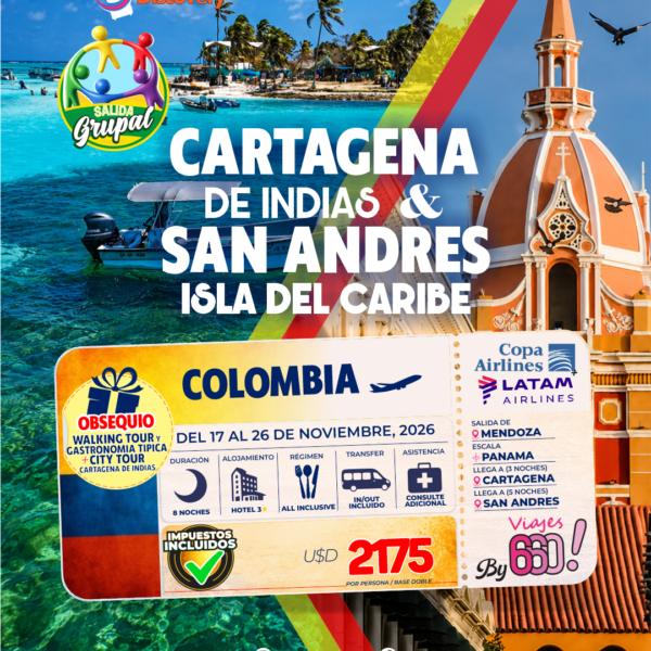 CARTAGENA + ISLA DE SAN ANDRES ✈️